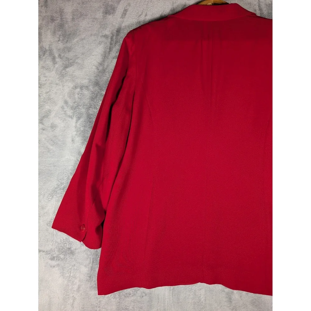 Rena Rowan Red Single Button Blazer Jacket Notch Lapel Career Plus Size 20W - Picture 6 of 14